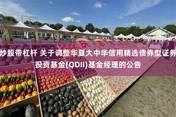 炒股带杠杆 关于调整华夏大中华信用精选债券型证券投资基金(QDII)基金经理的公告