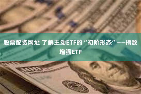 股票配资网址 了解主动ETF的“初阶形态”——指数增强ETF