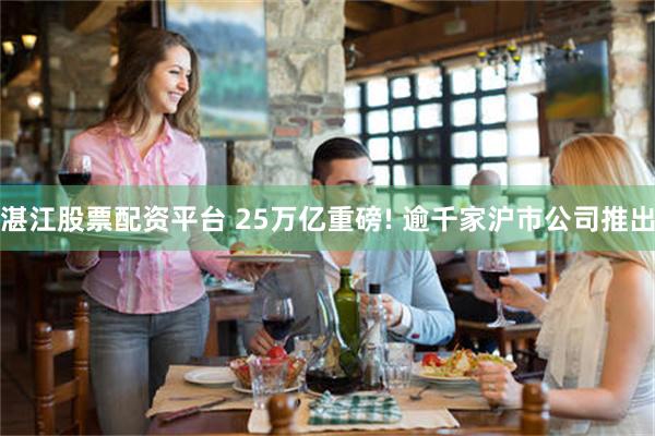 湛江股票配资平台 25万亿重磅! 逾千家沪市公司推出