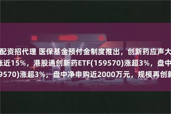 配资招代理 医保基金预付金制度推出，创新药应声大涨，药明合联盘中涨近15%，港股通创新药ETF(159570)涨超3%，盘中净申购近2000万元，规模再创新高